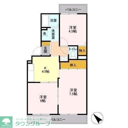 ボアクレール Bの物件間取画像